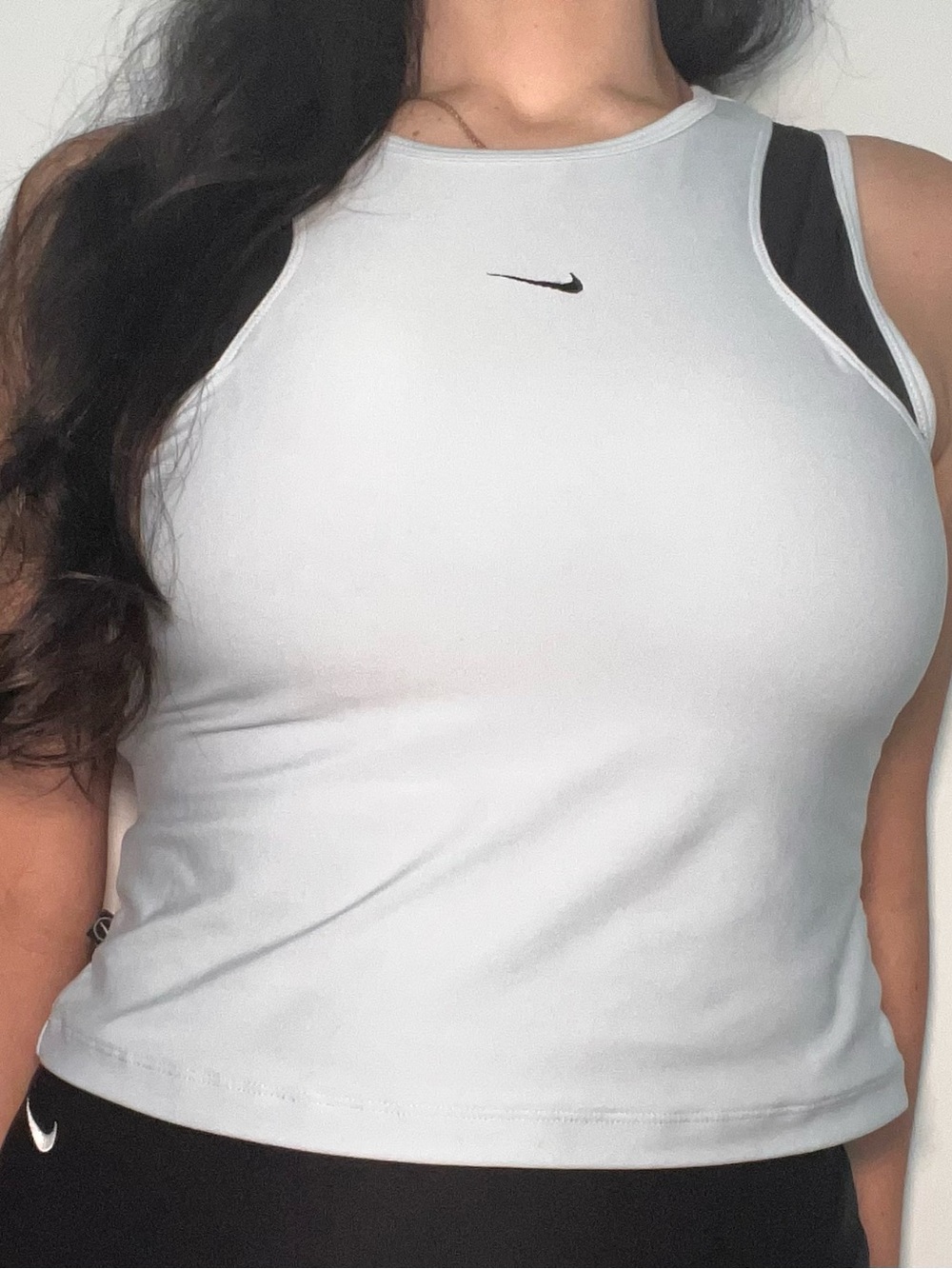 Vintage Y2K Nike White Black Mesh Workout Tank S